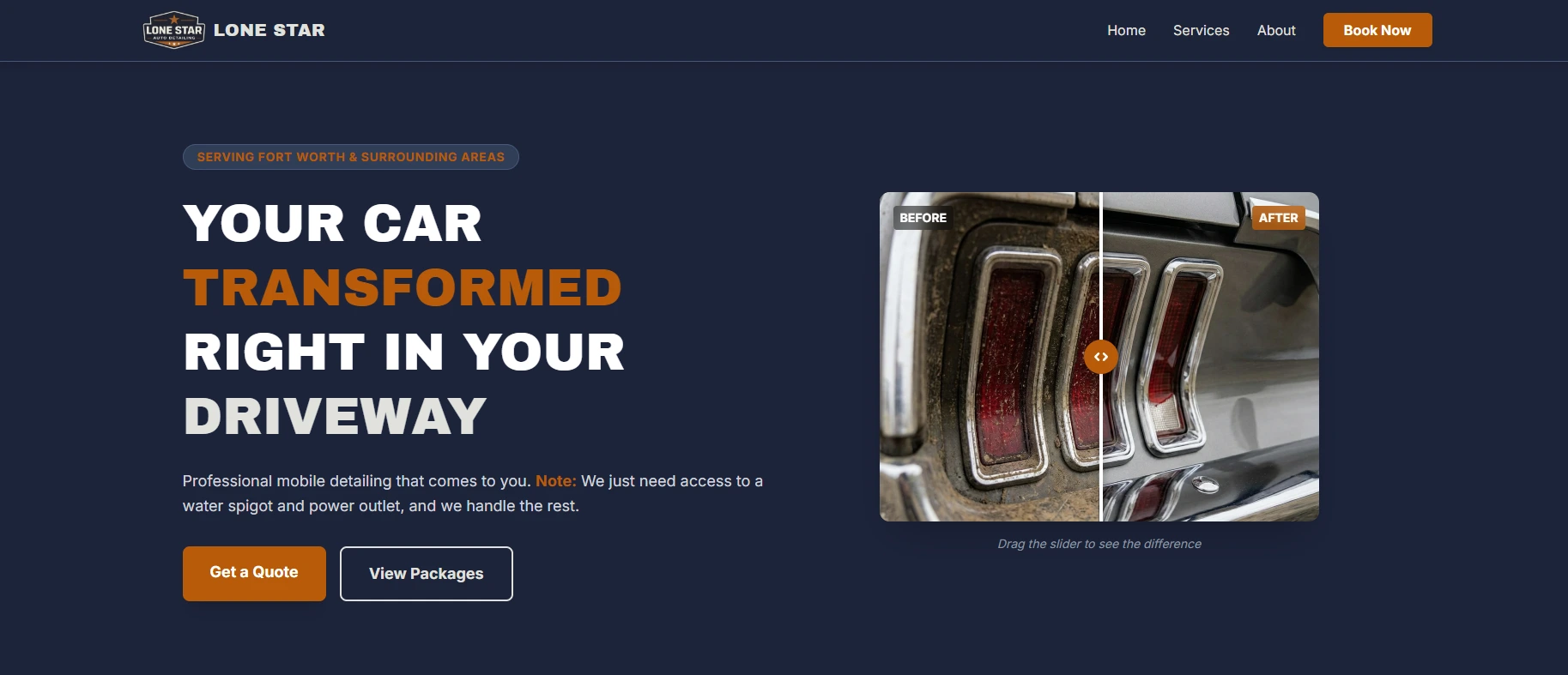Lone Star Detailing website screenshot